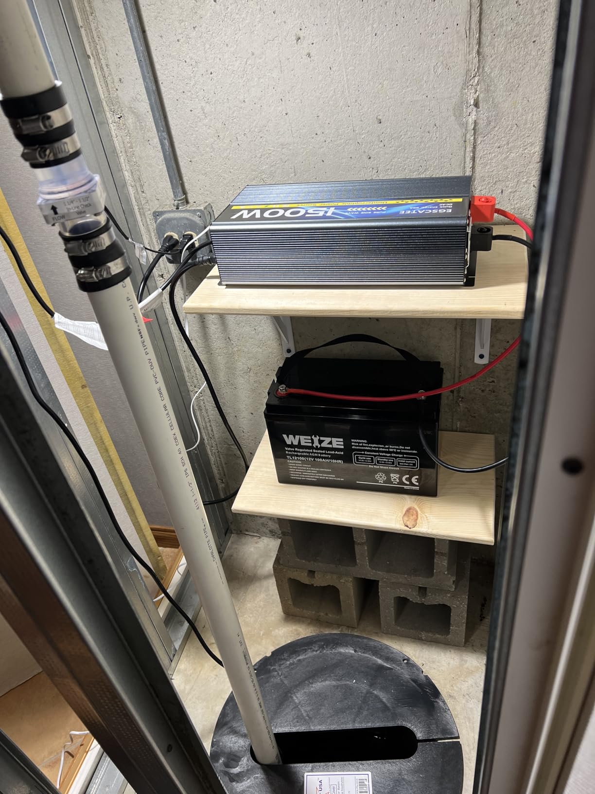1500W Sump Pump Battery Backup System for Basement Power Outages customer photo 2