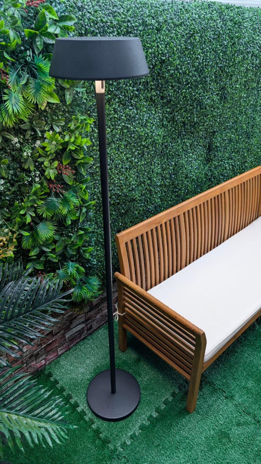 Solar Floor Lamp Outdoor, Waterproof Rechargeable Cordless Light for Patio | Solar & USB Charging, 3 Light Modes (2700K Warm White / 4000K / 5000K), 4 Standing Heights, For Deck, Garden, Walkway, 600LM customer photo 2