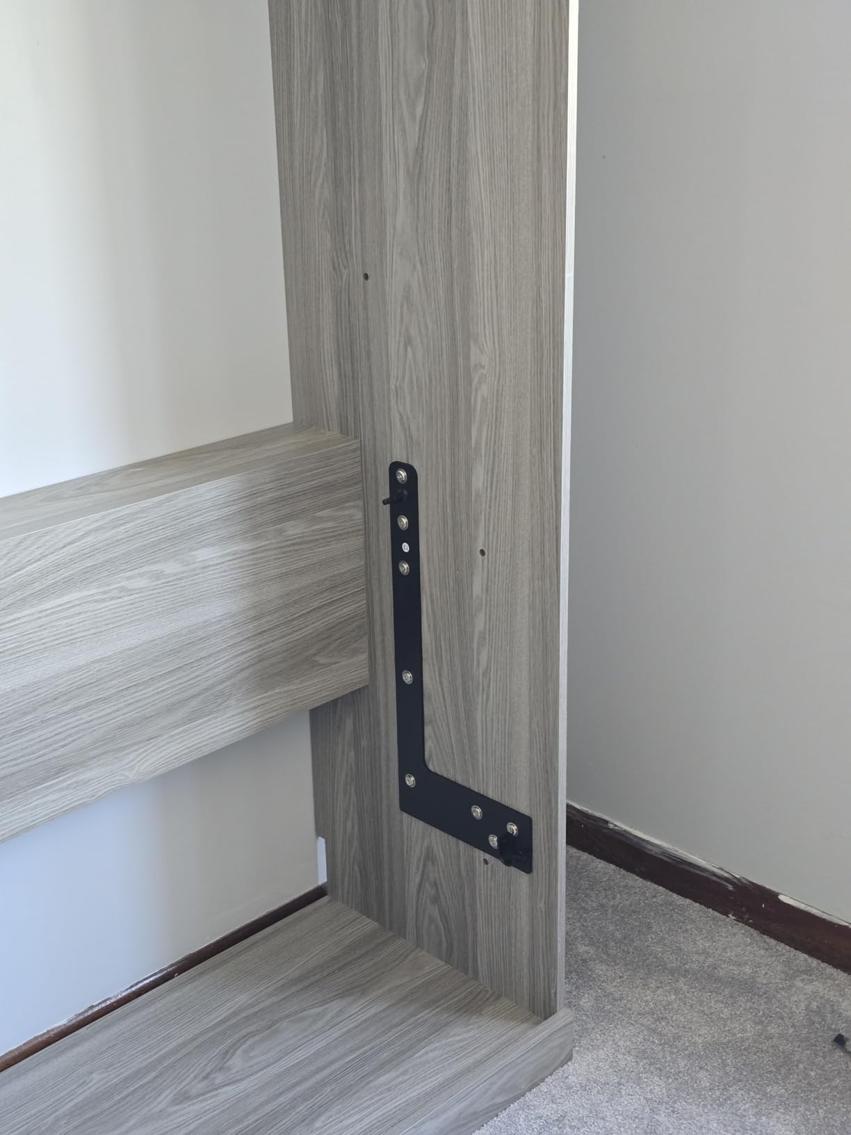 RuiSiSi Queen Size Hideaway Murphy Bed with Storage Shelf, White customer photo 1