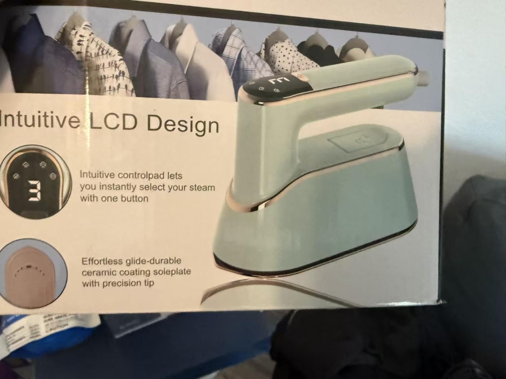 Steam Station Iron for Clothes, 1600W Professional Steam Iron with 44 oz Tank, 400 microsteam holes, Built-In Pump, Ceramic baseplate, Iron Lock For Easy Carry, Home use customer photo 2
