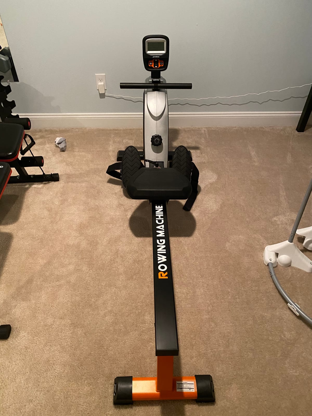 pooboo Dual Scull Rowing Machine with Wind and Magnetic Resistance | Rower Machine with 400 Lb Capacity, 14 Resistance Levels, Foldable Design, Quiet Operation And App Support for Home Workouts customer photo 1