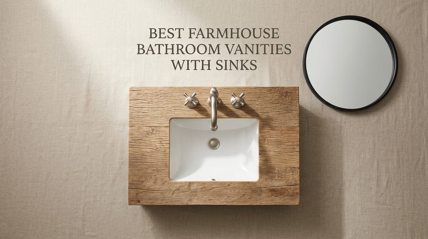 best farmhouse bathroom vanities with sinks