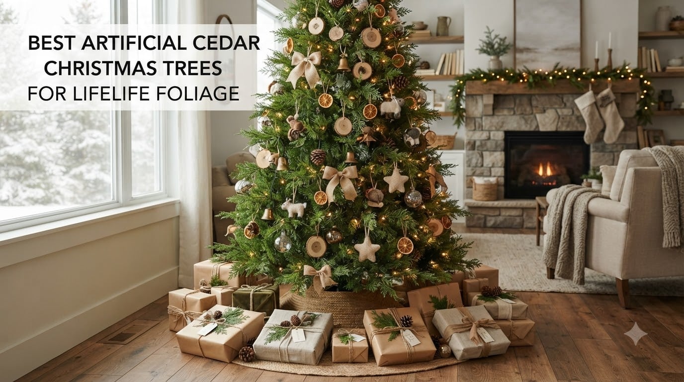 best artificial cedar Christmas trees for lifelike foliage