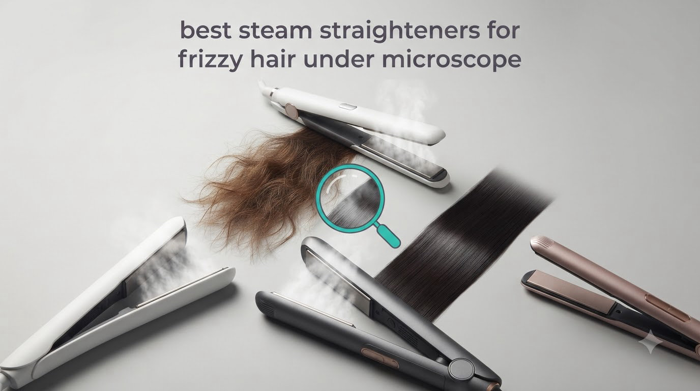 best steam straighteners for frizzy hair under microscope