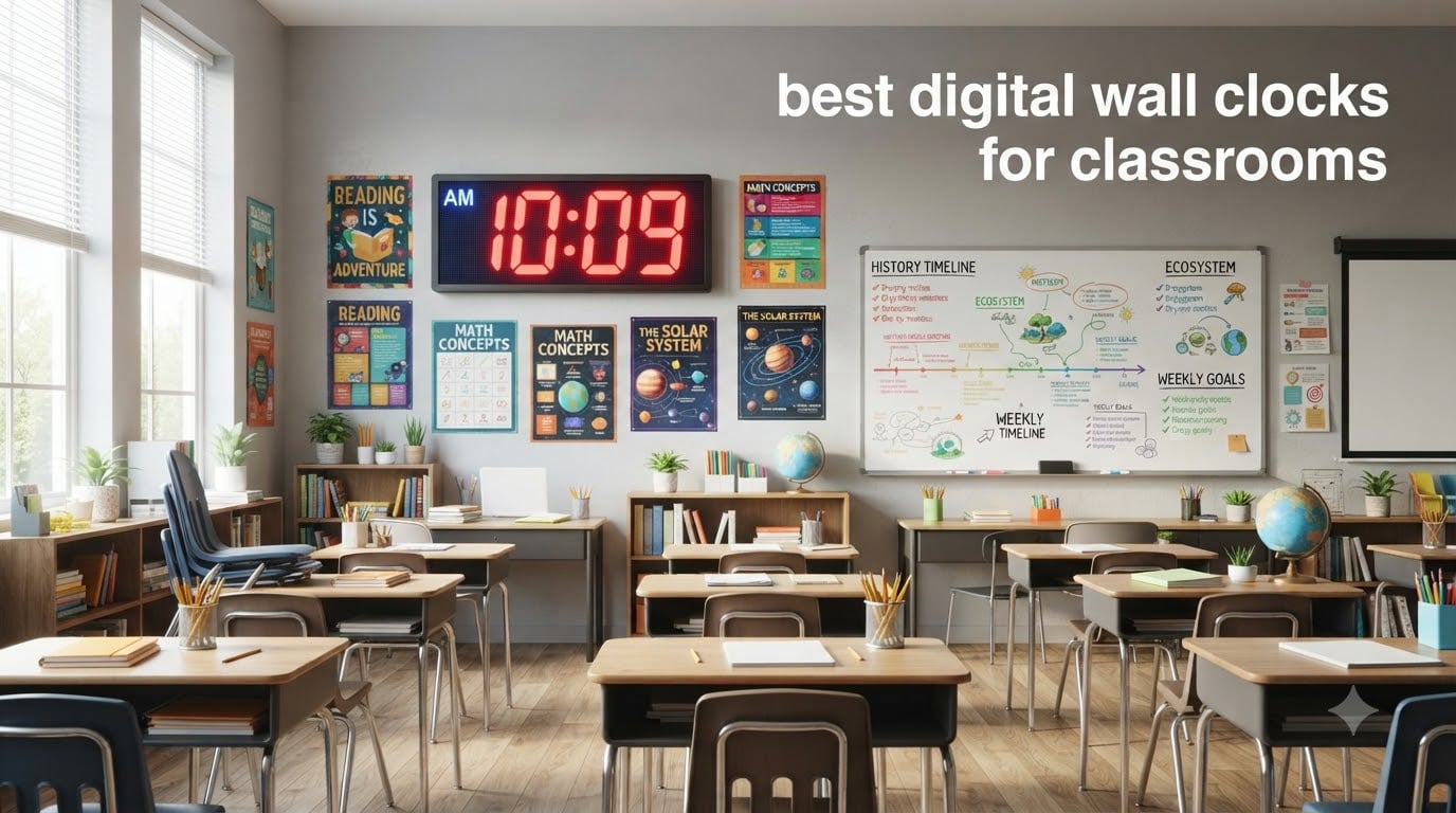 best digital wall clocks for classrooms