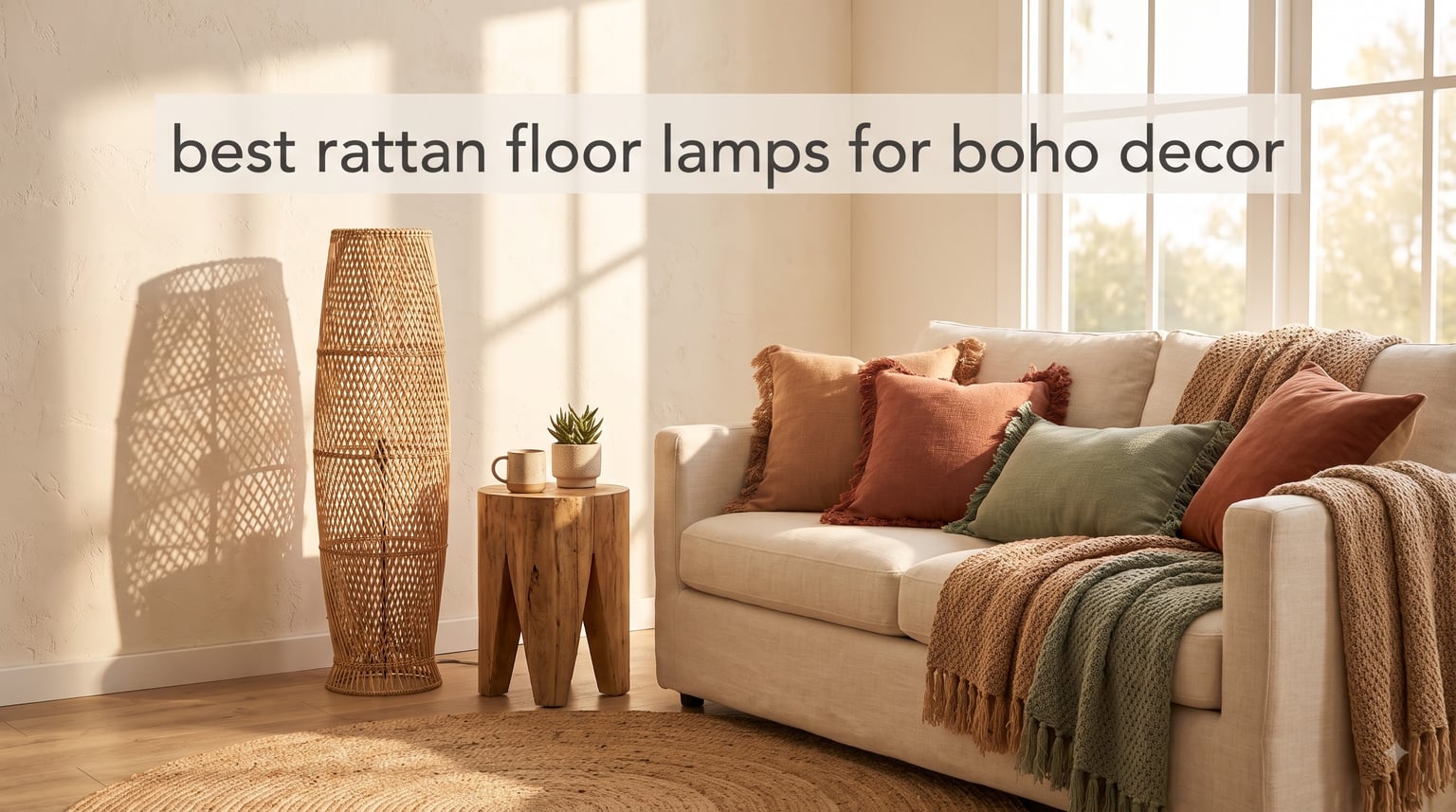 best rattan floor lamps for boho decor