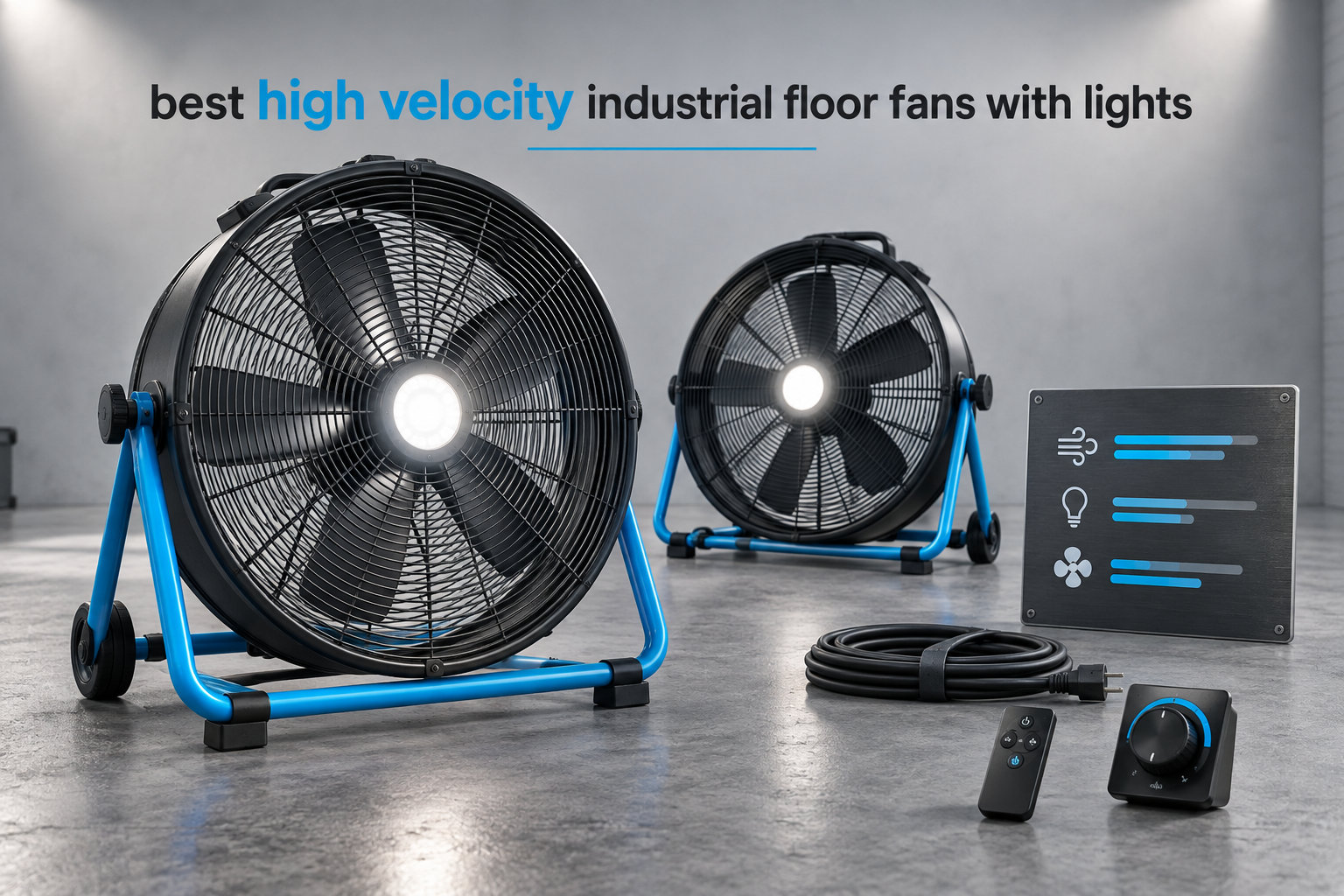 best high velocity industrial floor fans with lights