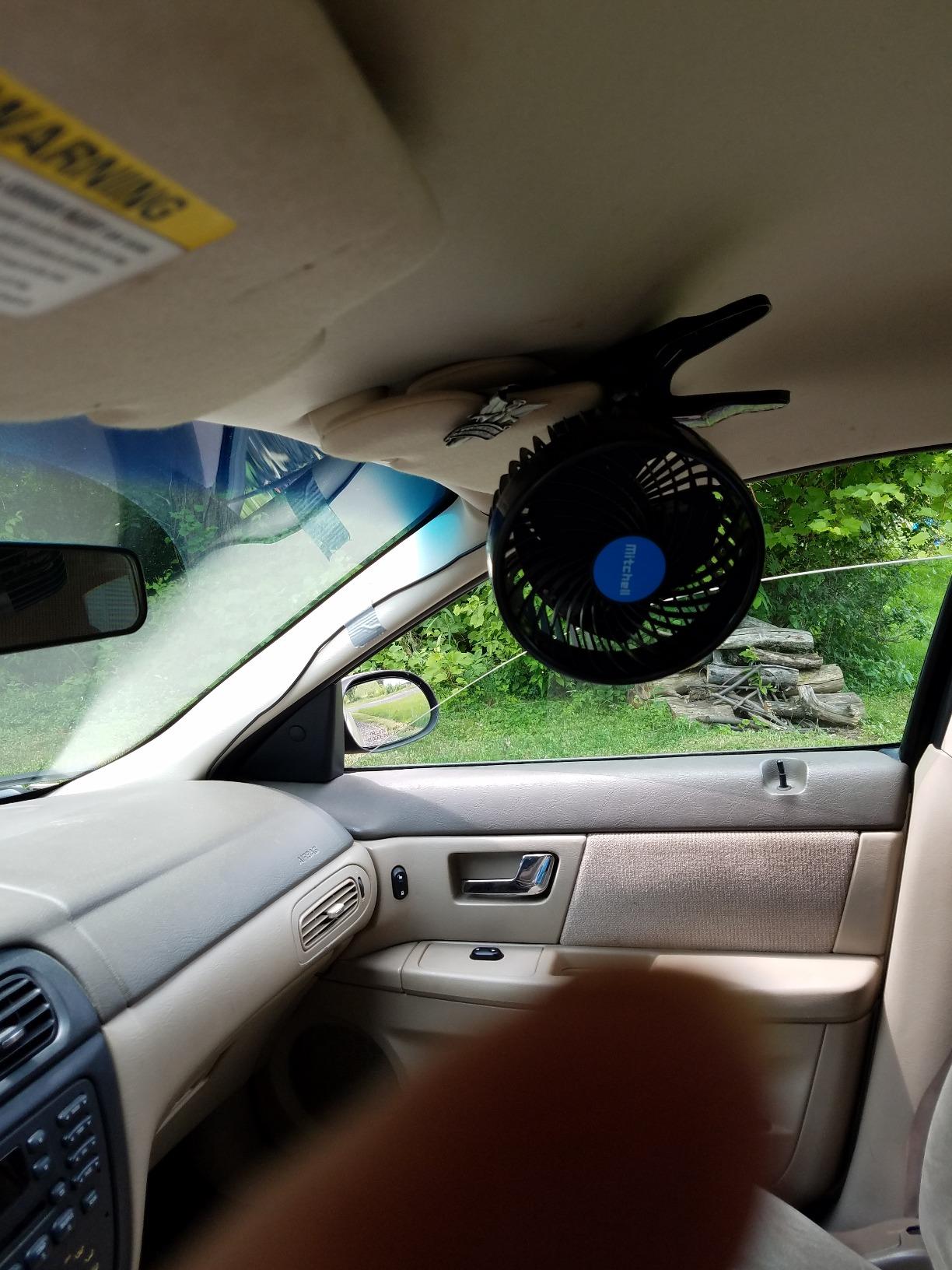 Alagoo Car Fan 6'' 12V Cool Gadgets Clip Fan for Front Rear Seat Passenger Portable Electric Air Fresh Fan with Cigarette Lighter Plug for Cars/Vehicle SUV, RV customer photo 2
