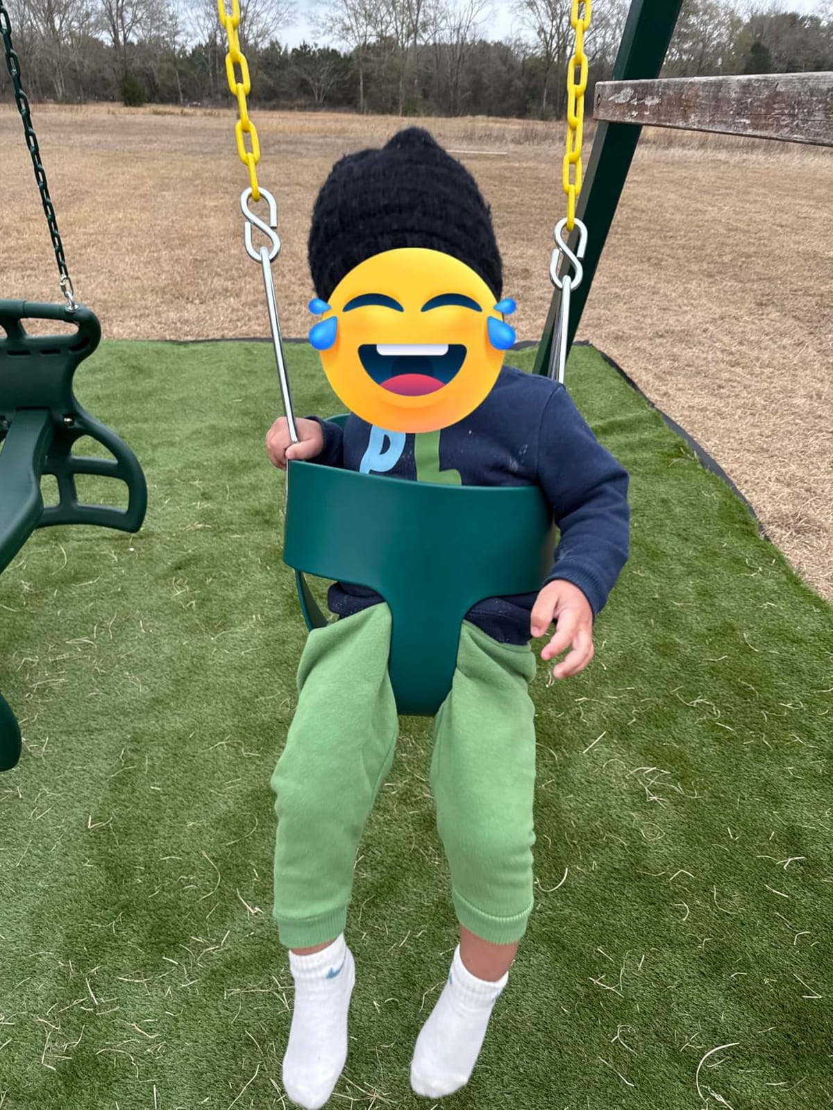 Take Me Away Pink Swing Seat - Heavy Duty High Back Full Bucket Toddler Swing Seat Chain Plastic Coated Baby Swing Outdoor - Playground Swing Set Accessories Replacement customer photo 1