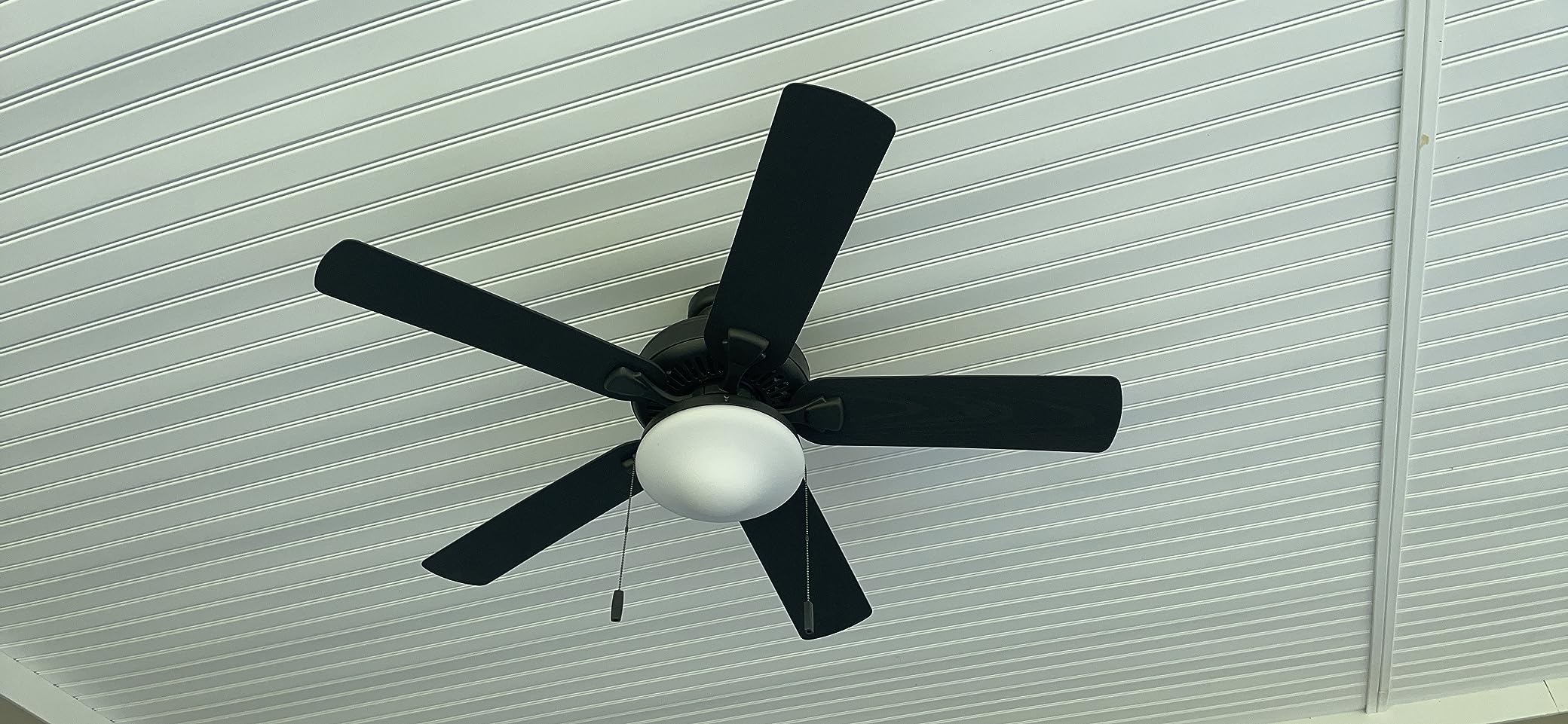 Honeywell Ceiling Fans Belmar 52 Inch Ceiling Fan With Light, Indoor/Outdoor Ceiling Fan with Pull Chain, LED Tri-Mount 5 Blade Design, ETL Damp Rated, White (50513-01) customer photo 2