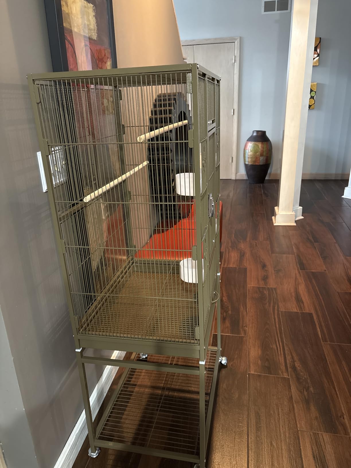 Yaheetech 54-inch Wrought Iron Standing Large Parrot Parakeet Flight Bird Cage for Small Parrot Sun Parakeet Green Cheek Conure Lovebird Budgie Finch Canary Bird Cage with Stand customer photo 1