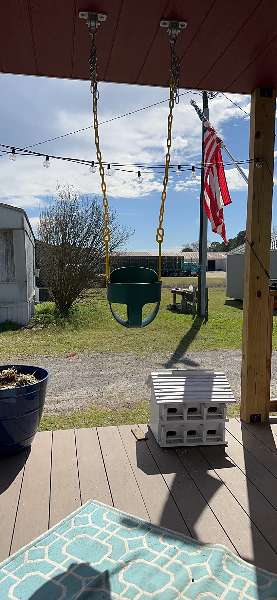 Deluxe High Back Full Bucket Toddler Swing with Pinch Protection, Green customer photo 1