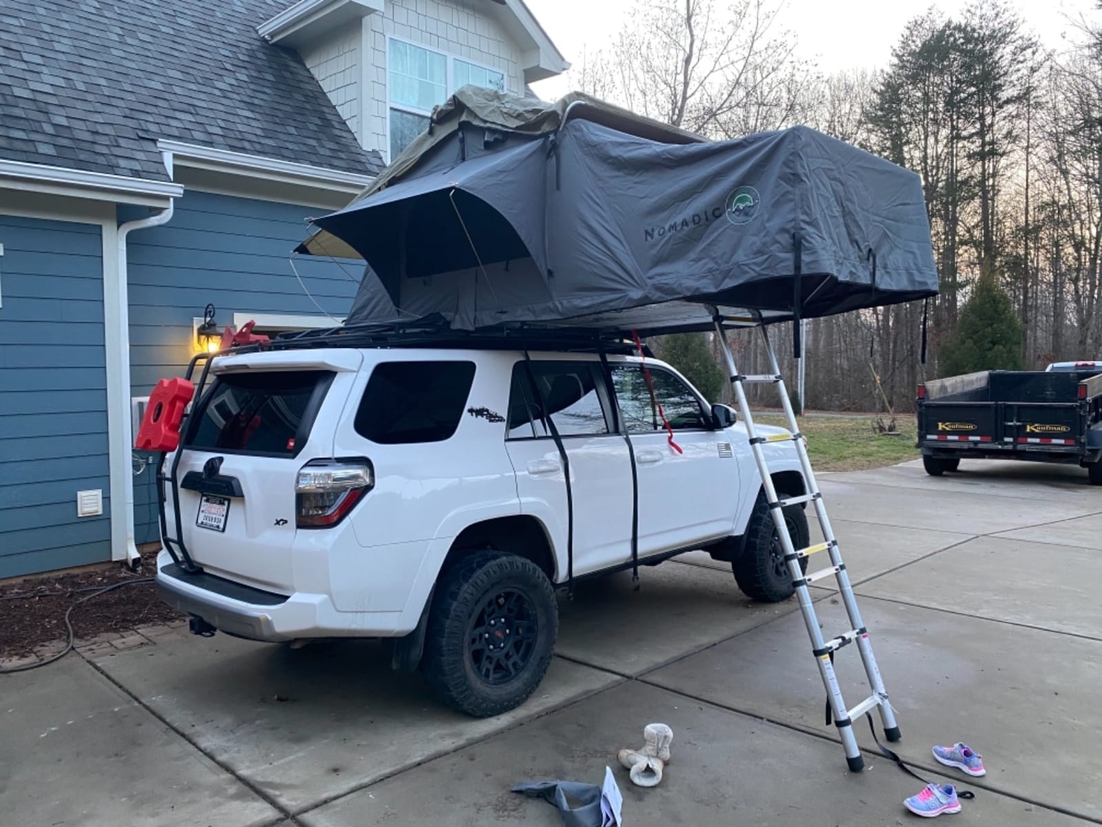 Extended Soft Shell Rooftop Tent, 2-Person - Overland Vehicle Systems HD Nomadic 2 - Grey Body & Green Rainfly customer photo 2