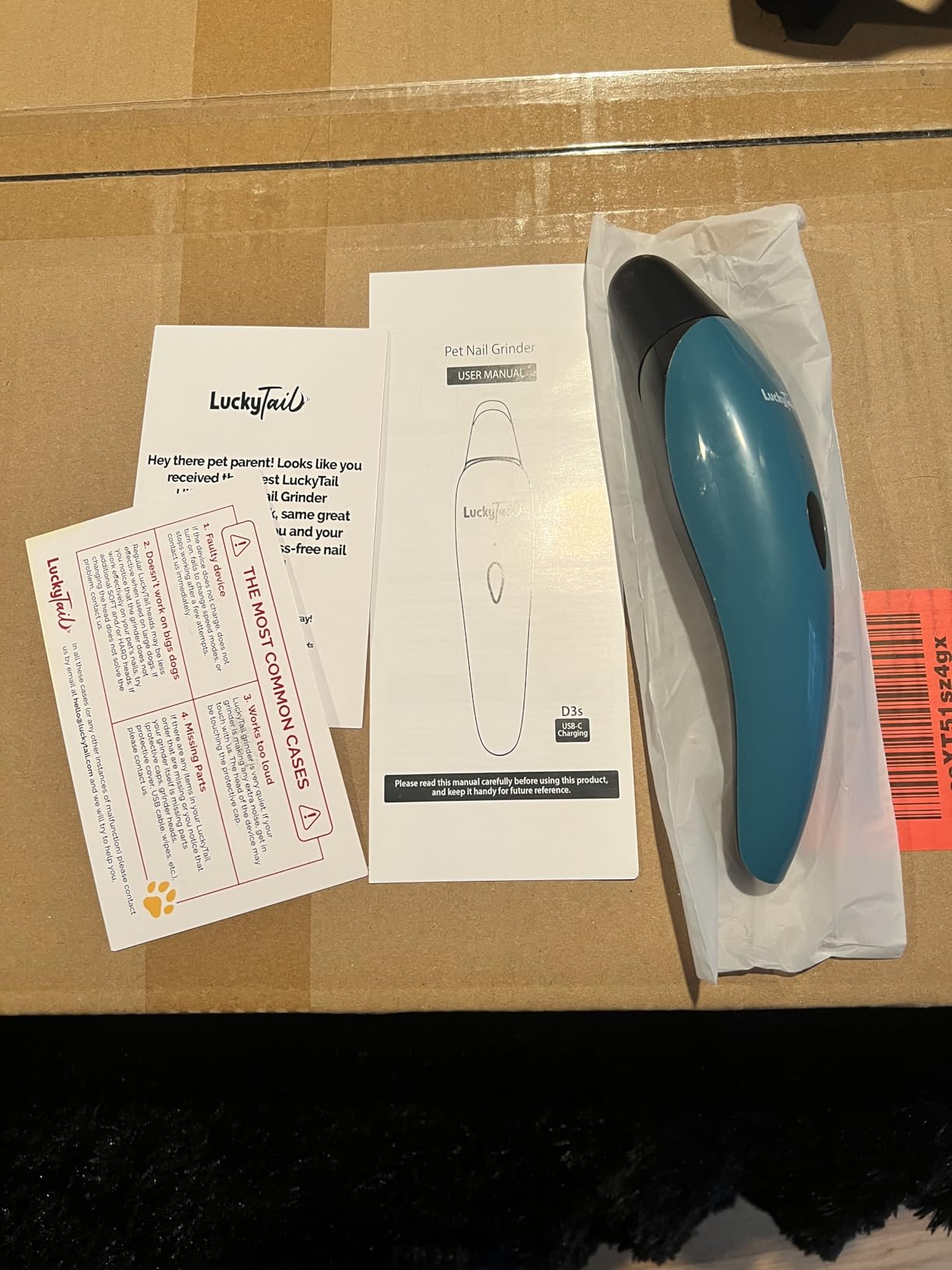 LuckyTail Dog Nail Grinder, Whisper-Quiet, Low-Vibration Trimmer with Light customer photo 2