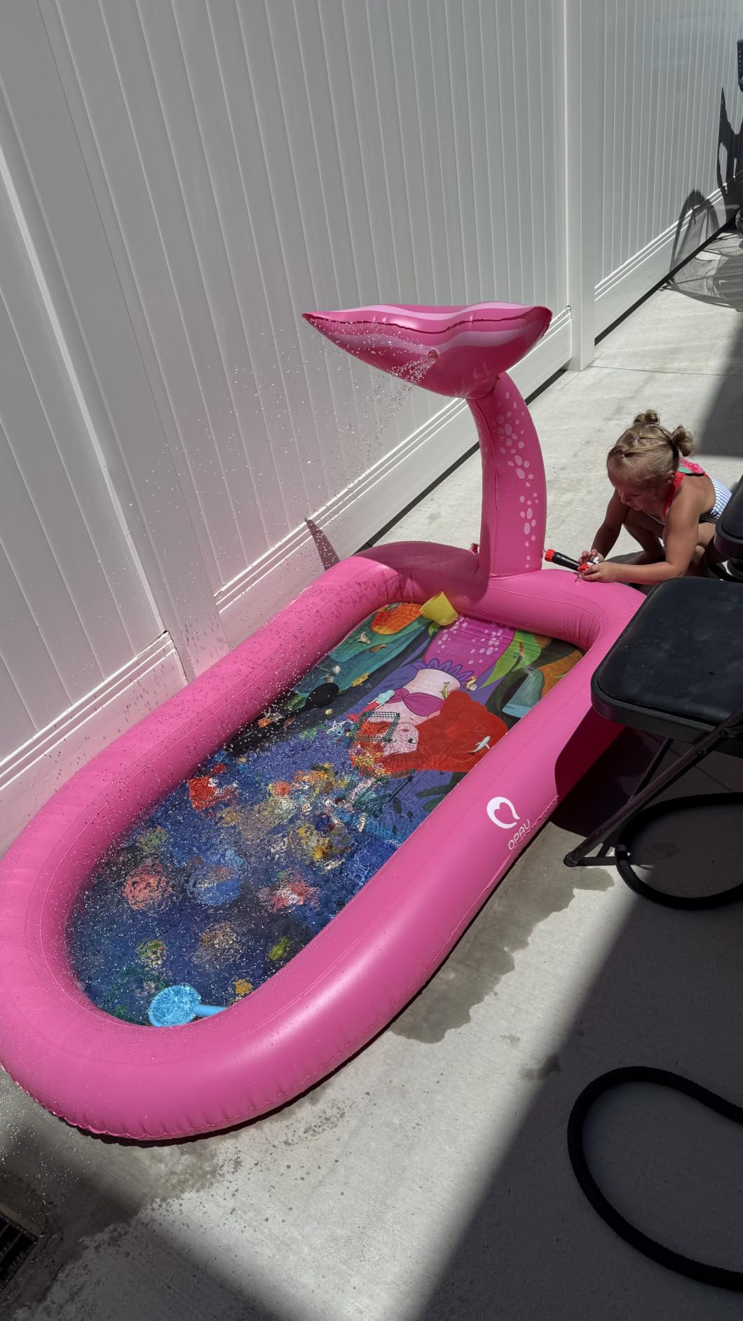 QPAU Splash Pads for Toddlers 1-3, Pink Mermaid Toy customer photo 2