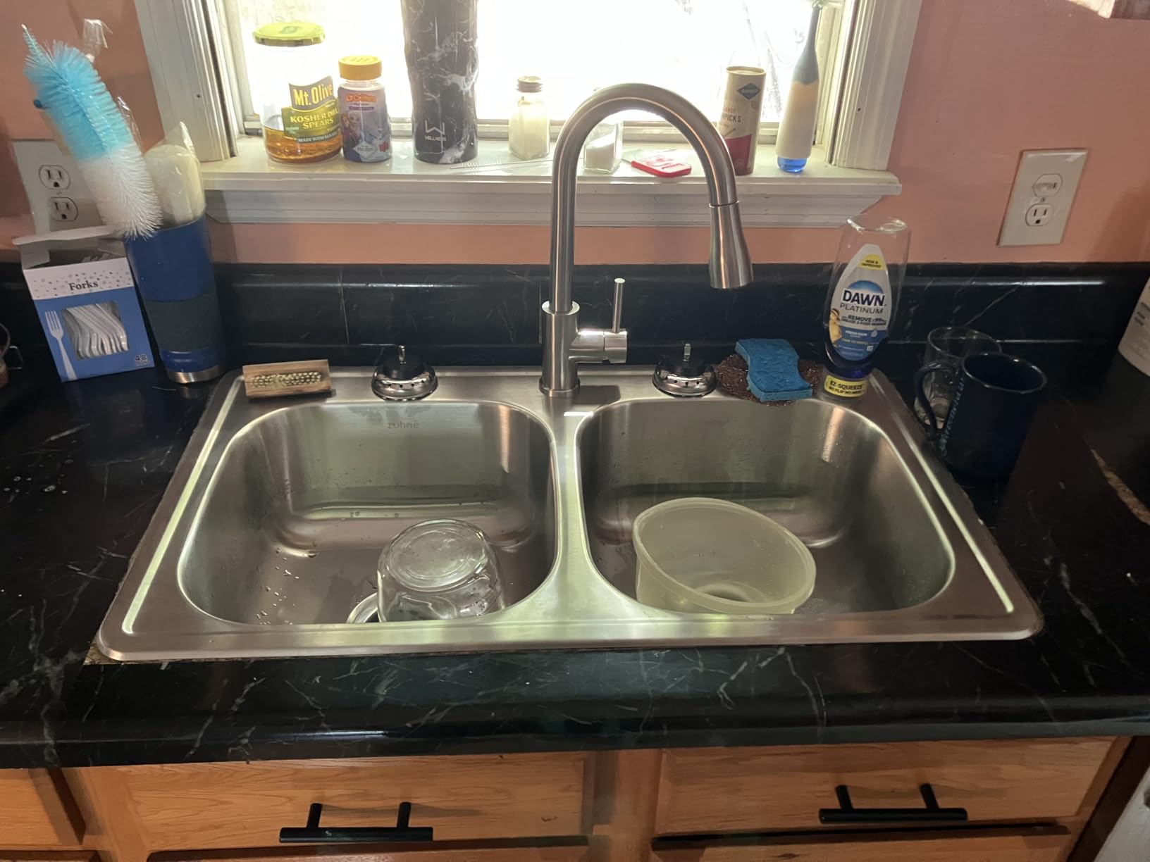 Zuhnë Fortuna 15-Inch Drop-In Bar Prep RV Sink, Small Single Bowl Stainless Steel Sink, 22 Gauge T304 18/10, Brushed Finish, Double Hole Deck, 15 x 15 x 6 in customer photo 2