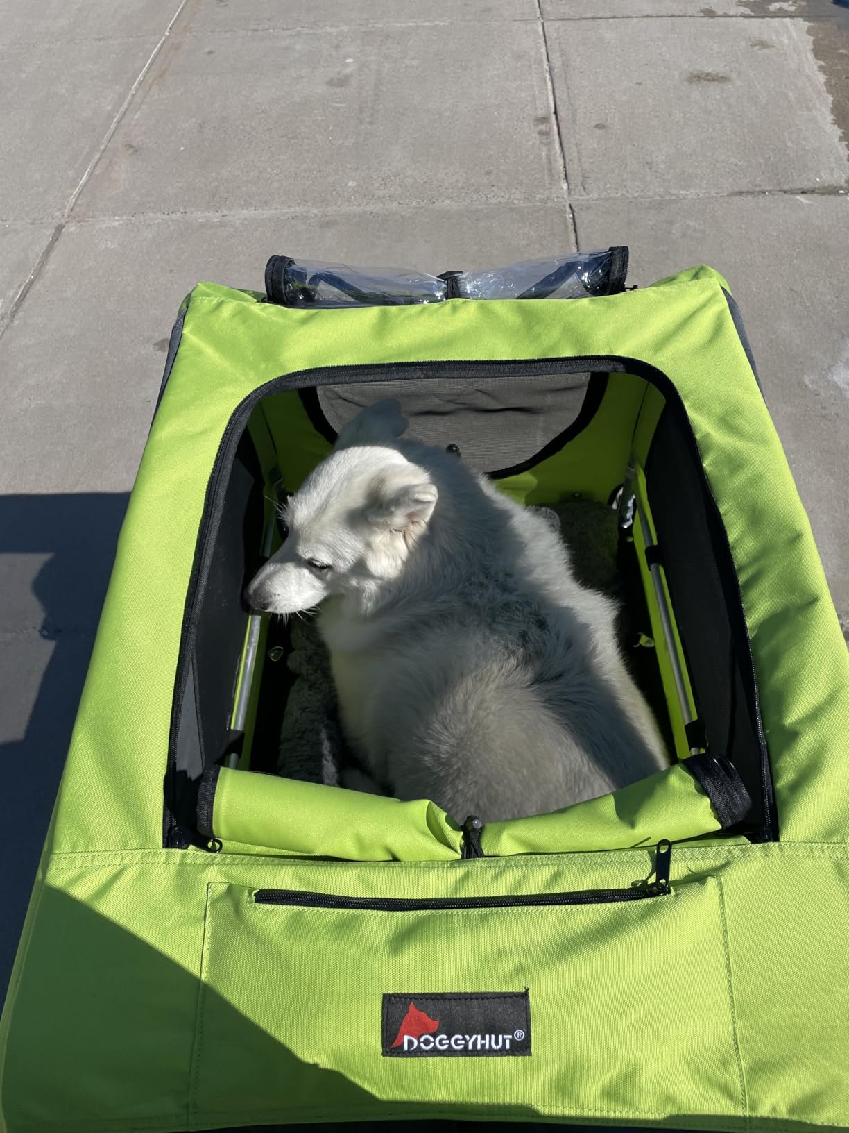 DOGGYHUT® Premium X Large Pet Bike Trailer & Stroller Up to 100 lbs (Blue) customer photo 1