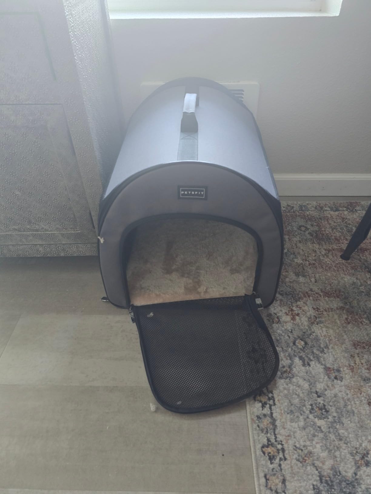 PETSFIT Portable Dog Crate, Travel Dog Crate - 19 Inch Lightweight, Roomy, Easy to Set Up, Sturdy Collapsible Dog Kennel with Thick Mat, Grey customer photo 2