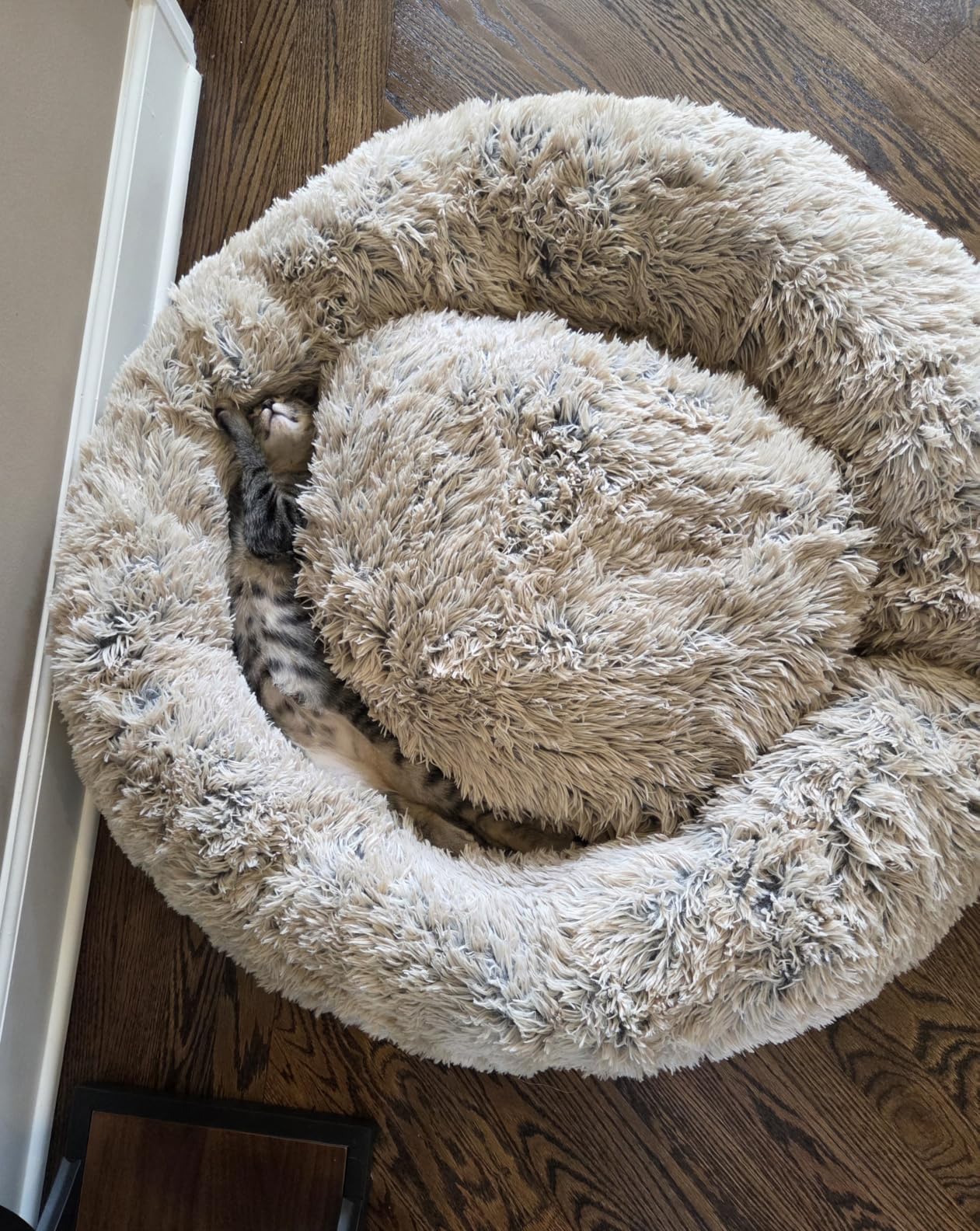 Best Friends by Sheri Original Calming Donut Dog Bed, Gray, Small, 23