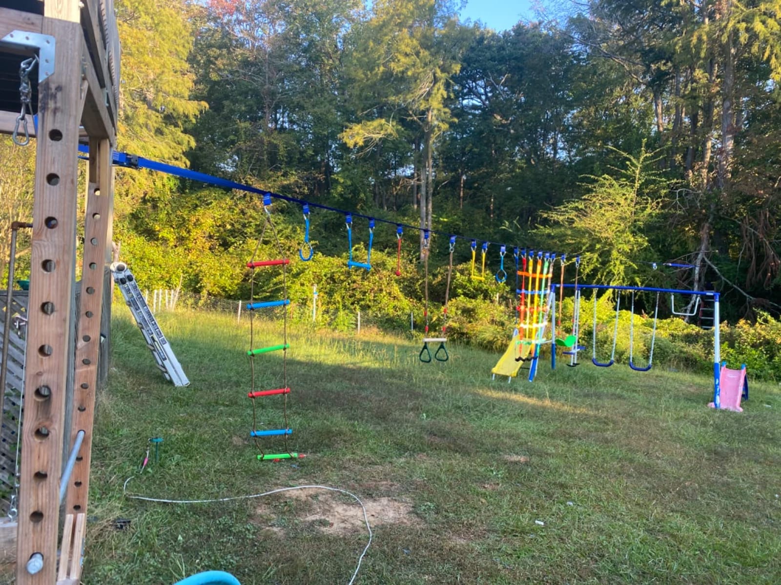 Ninja Warrior Obstacle Course for Kids,Fast-Setup Buckles—Up to 880 lbs,2x65ft Slack Lines for Backyard with with 14 Ninja Accessories-Swing Seat,Tree Swing,Rope Ladder,Ninja Ring,Arm Trainer customer photo 2