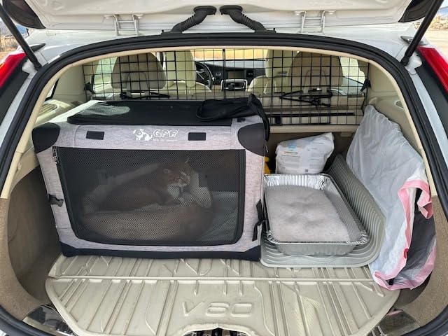Dog Car Barrier for SUV Trunk Cargo Area, Foldable & Adjustable Car Divider and Cargo Gate to Keep Dogs in Back (Patent Design) customer photo 1