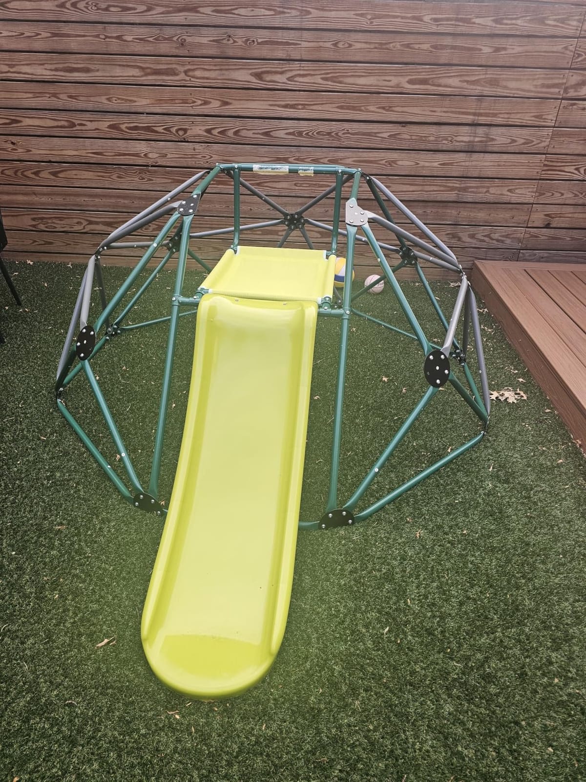 Costzon Climbing Dome with Slide for Kids, 8FT Kids Jungle Gym Monkey Bar Climbing Toys for Outdoor, 2 in 1 Indoor Geometric Dome Climber Playground Set for 3-8 Boys Girls Toddlers Backyard Gifts customer photo 1