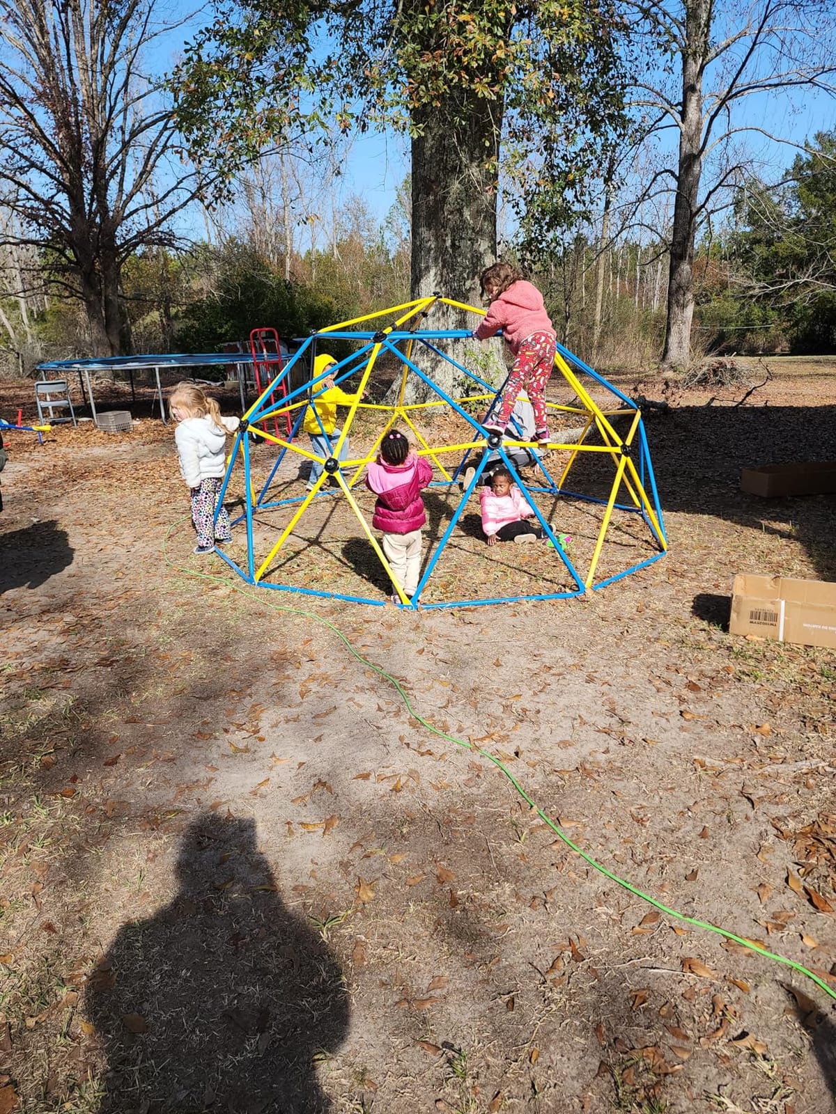 Costzon Climbing Dome with Slide for Kids, 8FT Kids Jungle Gym Monkey Bar Climbing Toys for Outdoor, 2 in 1 Indoor Geometric Dome Climber Playground Set for 3-8 Boys Girls Toddlers Backyard Gifts customer photo 2
