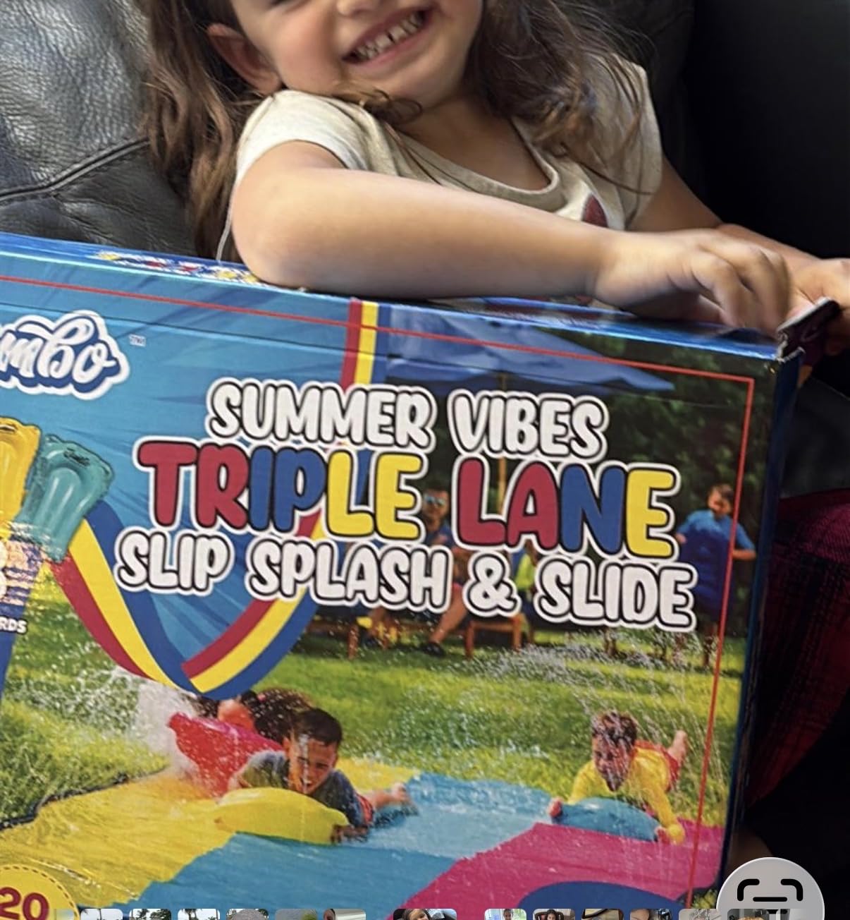 JAMBO XL 20Ft Summer Vibes Premium Slip and Slide with 3 Bodyboards, Heavy Duty Water Slide- Advanced 3-Way Water Sprinkler System, Backyard Waterslide Outdoor Water Toys n Slides for Kids customer photo 2