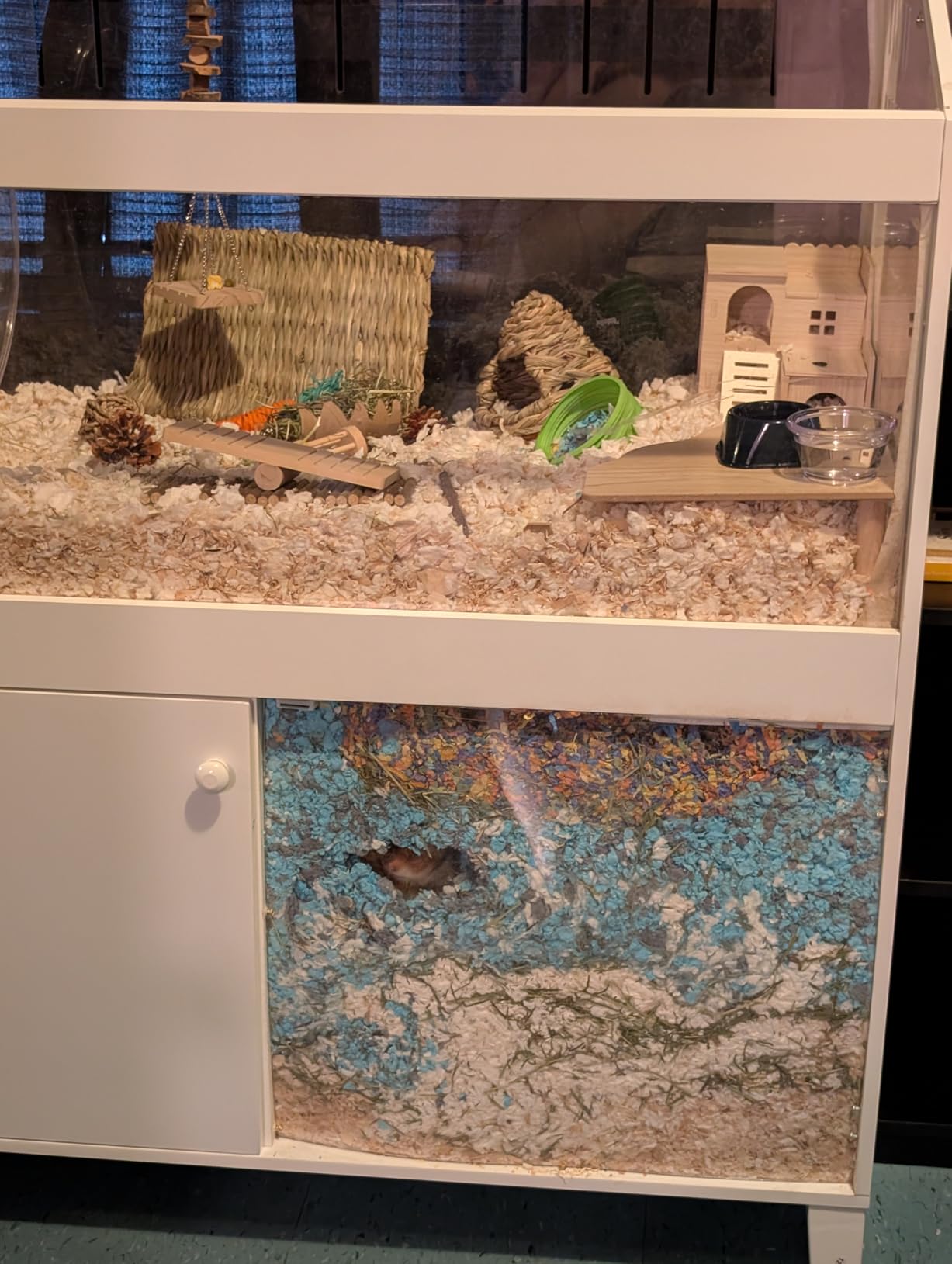 GDLF Hamster Cage with Acrylic Panels and Storage, 39.5 x 19.7 Inch customer photo 2