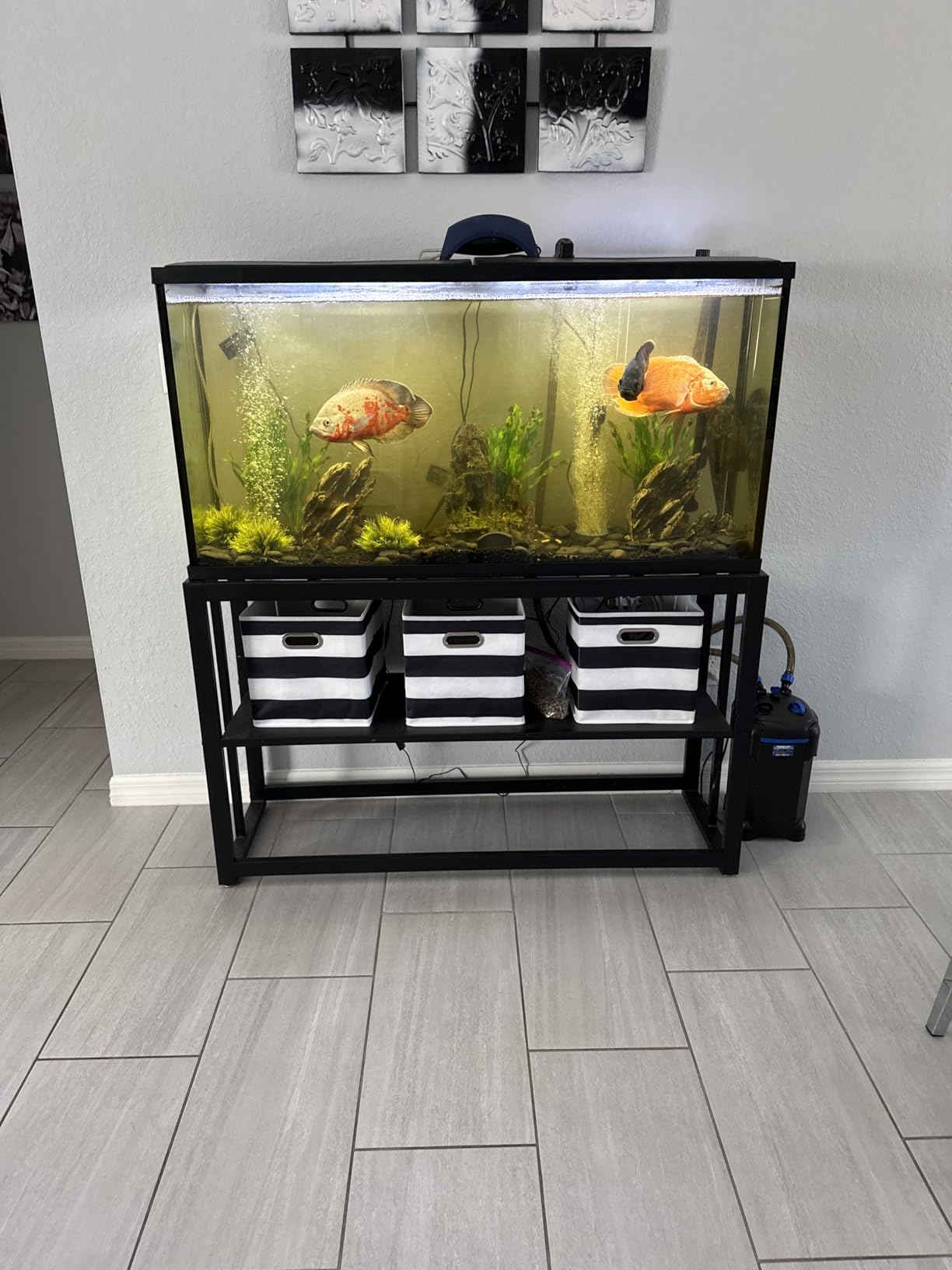 Akenow 55-75 Gallon Fish Tank Stand,48.5 x14.9 x 29.2 Inch Aquarium Stand customer photo 2