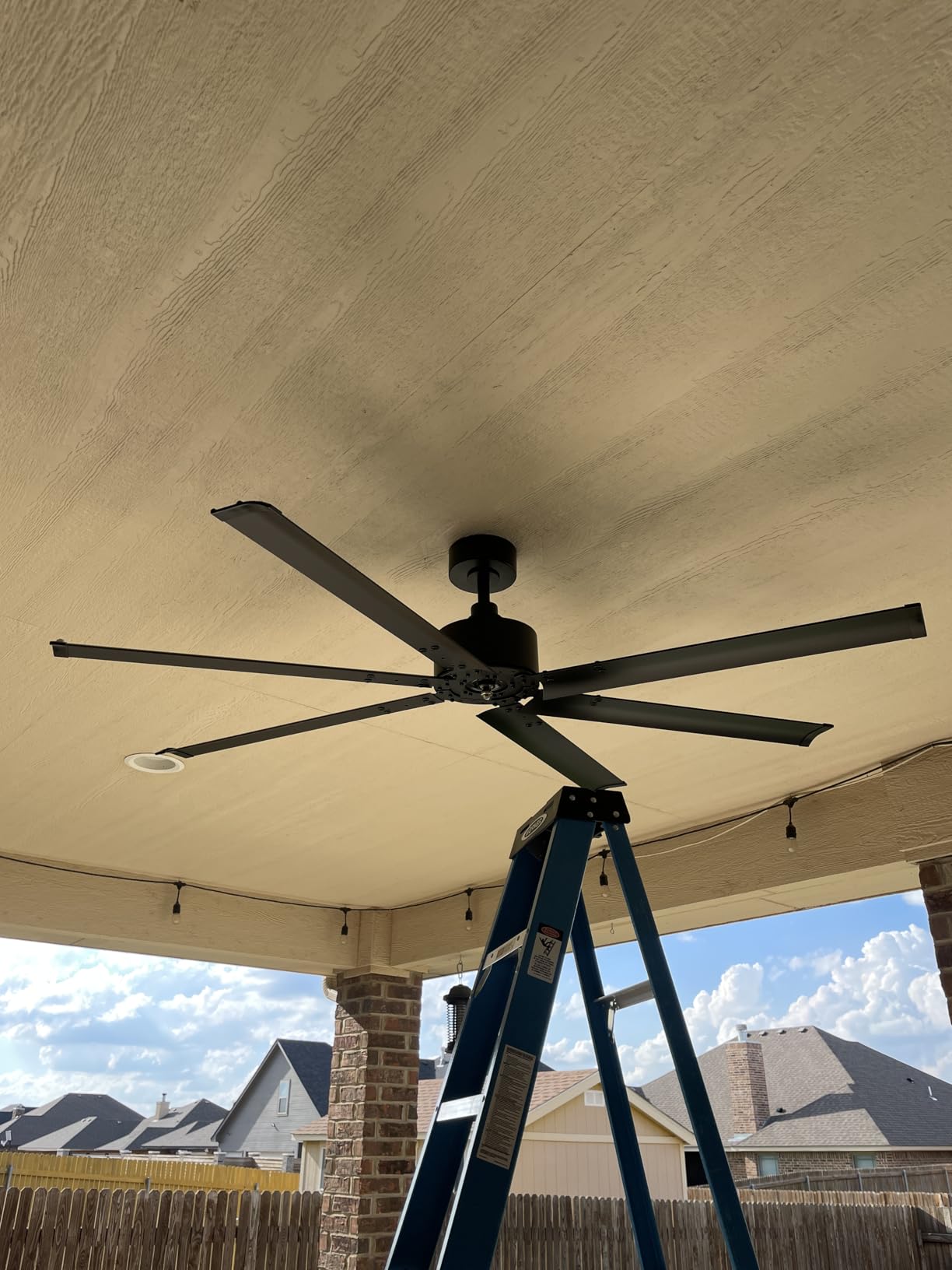 ZMISHIBO 96 Inch Industrial Ceiling Fan without Light, 8 Aluminum Blades customer photo 1