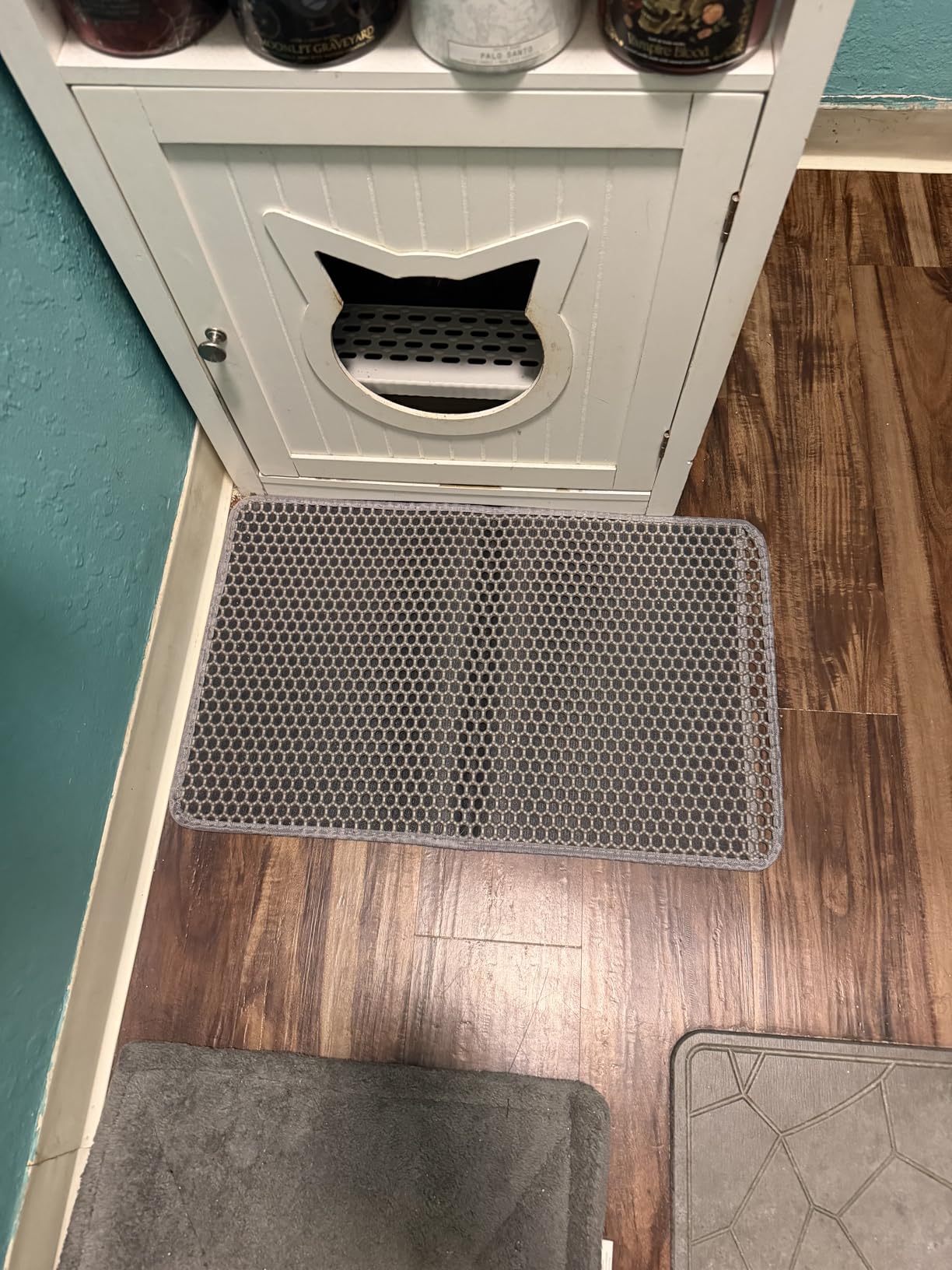 Powools Cat Litter Mat, 23.2 x 14.6 in, Waterproof, Non-Slip, Grey customer photo 1