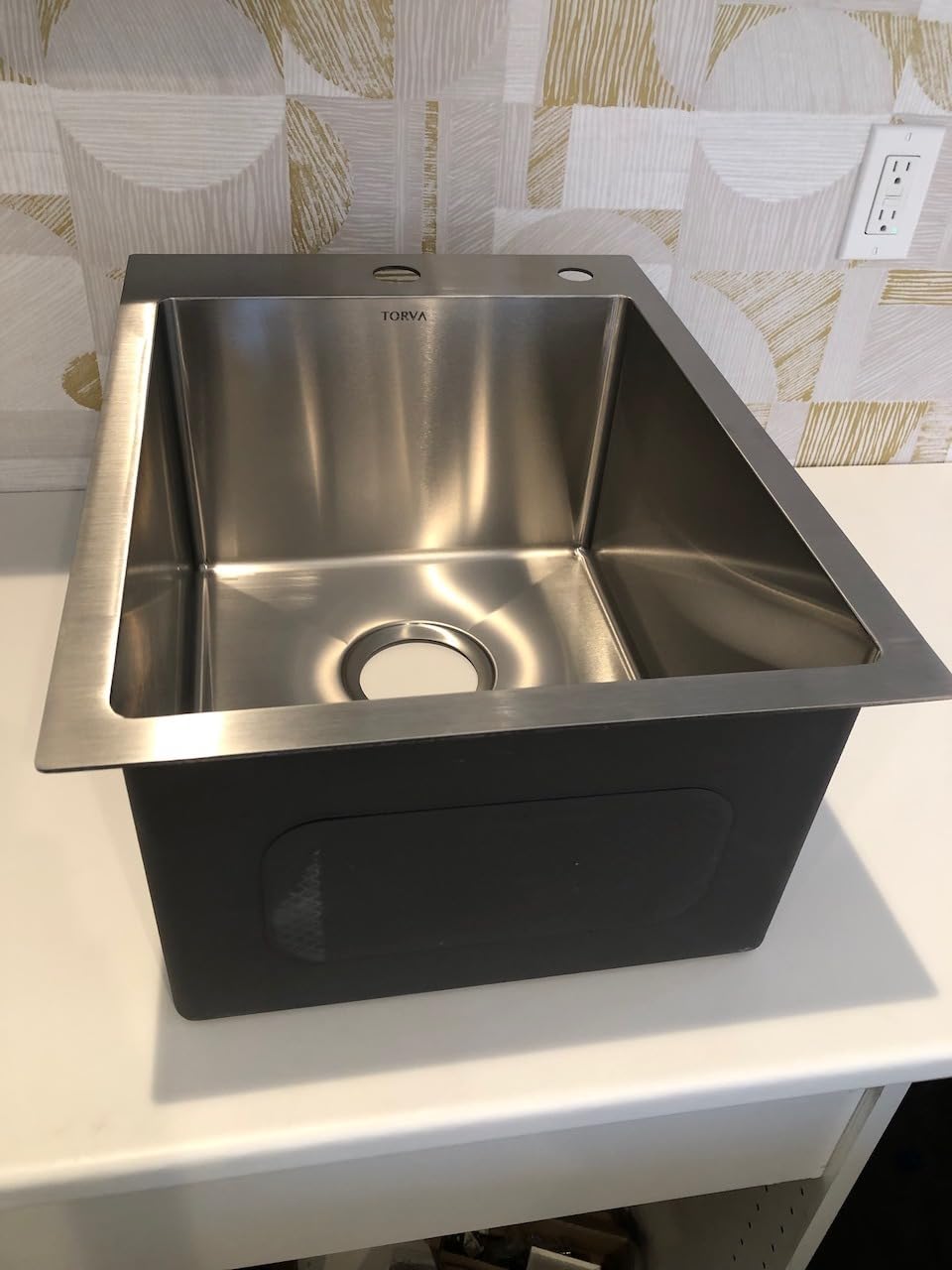 TORVA 13x17 inch RV Sink, Kitchen Bar Sink, 16 Gauge Stainless Steel Topmount Single Bowl Sink with Cutting Board - 6 Inches Deep Bar/Prep Basin customer photo 1