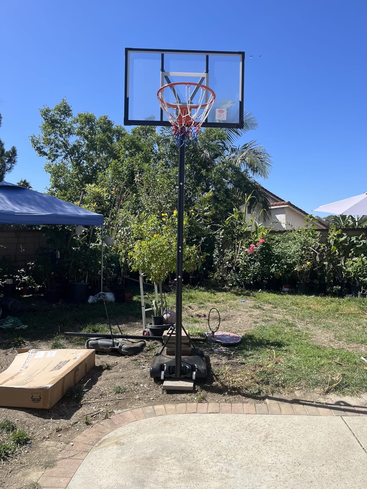 Basketball Hoop Outdoor 10 FT Height Adjustable Basketball Goals Systems Portable with 44