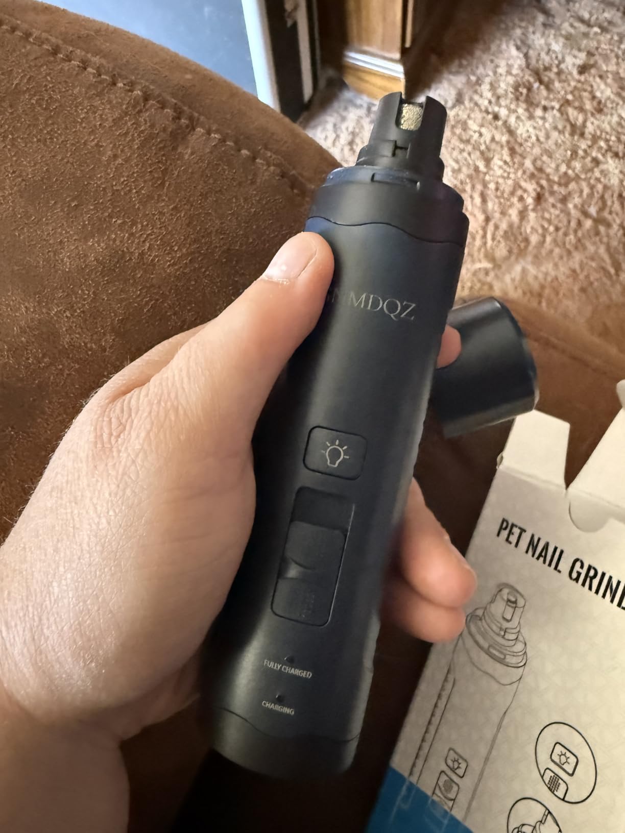 Dog Nail Grinder, Dog Nail Trimmers, and Clippers Kit with 2 LED Lights. Super Quiet Electric Pet Nail Grinder, Rechargeable, for Small, Medium, and Large Dogs & Cats, 2 Diamond Grinding Wheels. customer photo 2