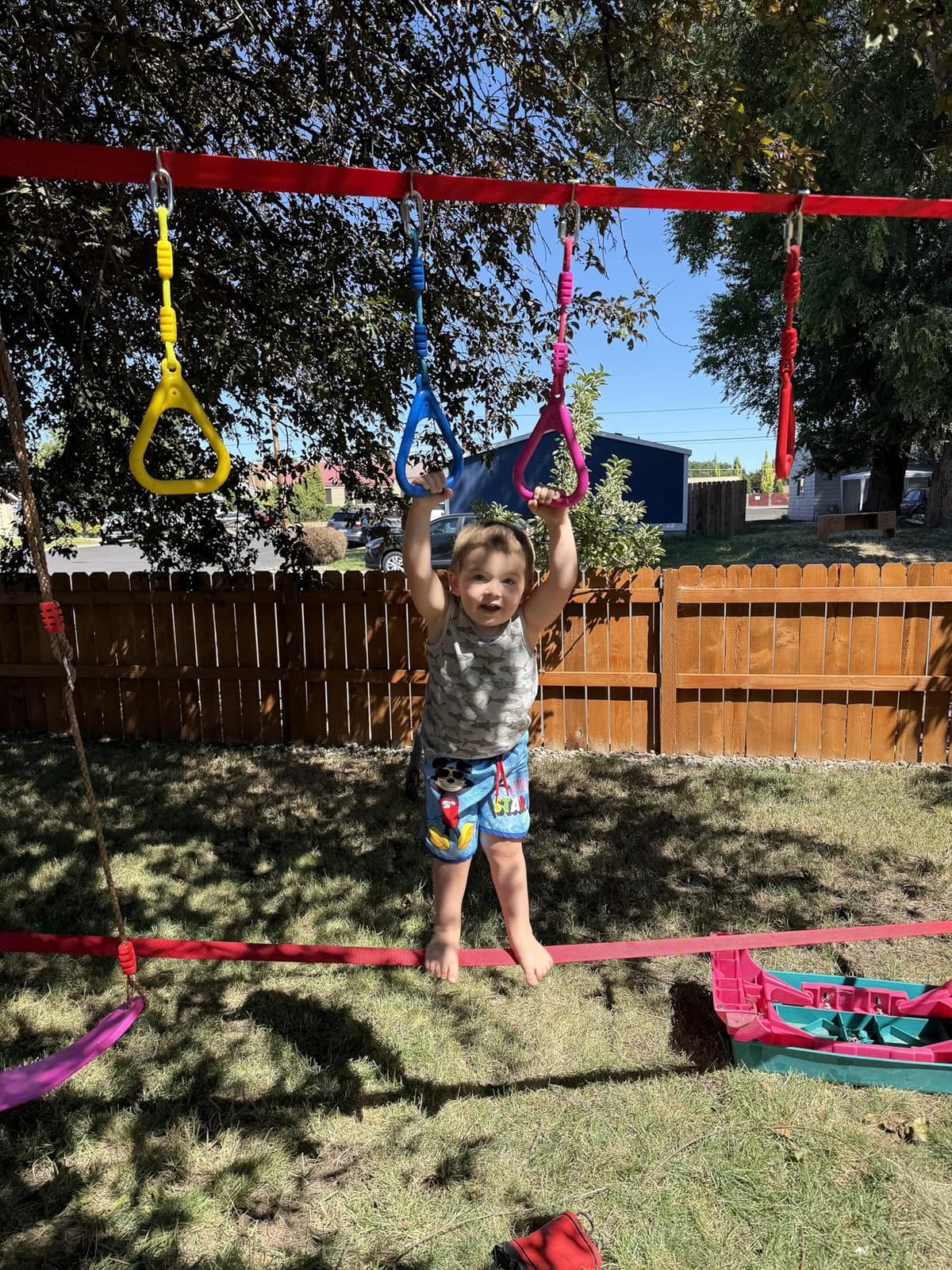 Ninja Warrior Obstacle Course for Kids 56ft Slackline with 11 Accessories customer photo 1