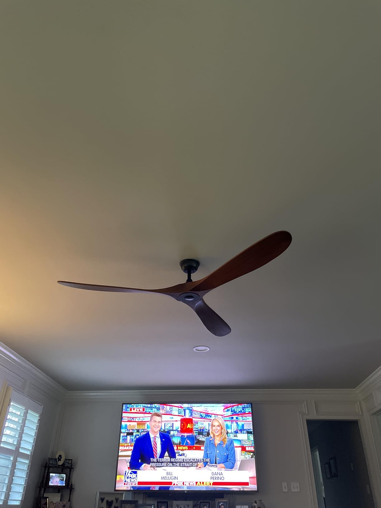 Haipeel Wood Ceiling Fans without Lights, 84 Inch Extra Large Ceiling Fan no Light with Remote, High CFM Indoor Outdoor Ceiling Fan no Light 3 Blade Propeller for Patios Farmhouse Garage, Dark Walnut customer photo 1