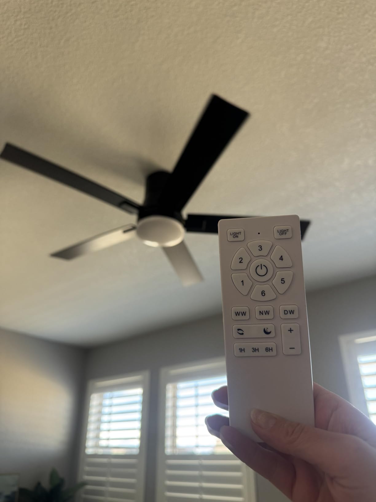 Rayqueen 84 Inch Brushed Nickel Ceiling Fans with Lights and Remote,Downrod customer photo 1