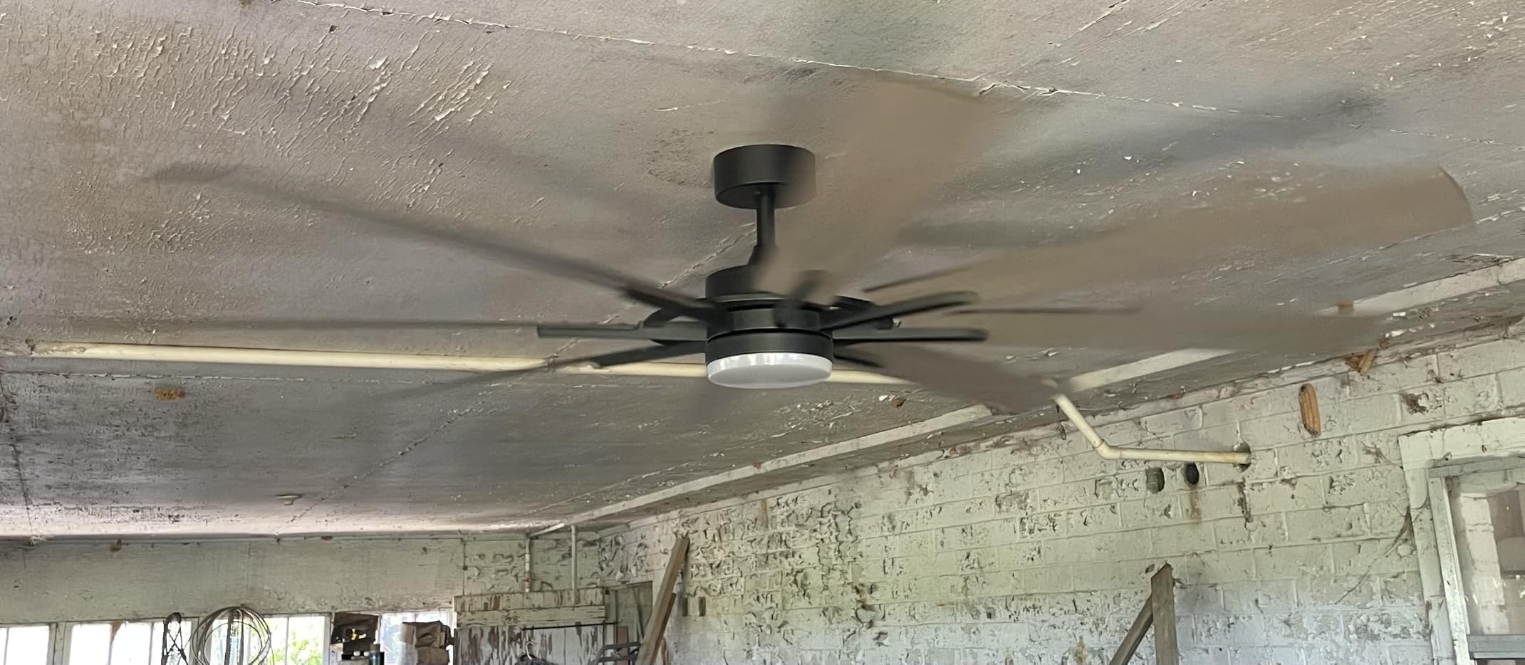 Large Ceiling Fans with Lights: Modern 72 Inch 8 Blade Outdoor Ceiling Fan with Remote Control - Dimmable Black Big Fan Light Indoor Reversible 6 Speed Quiet DC Motor customer photo 2