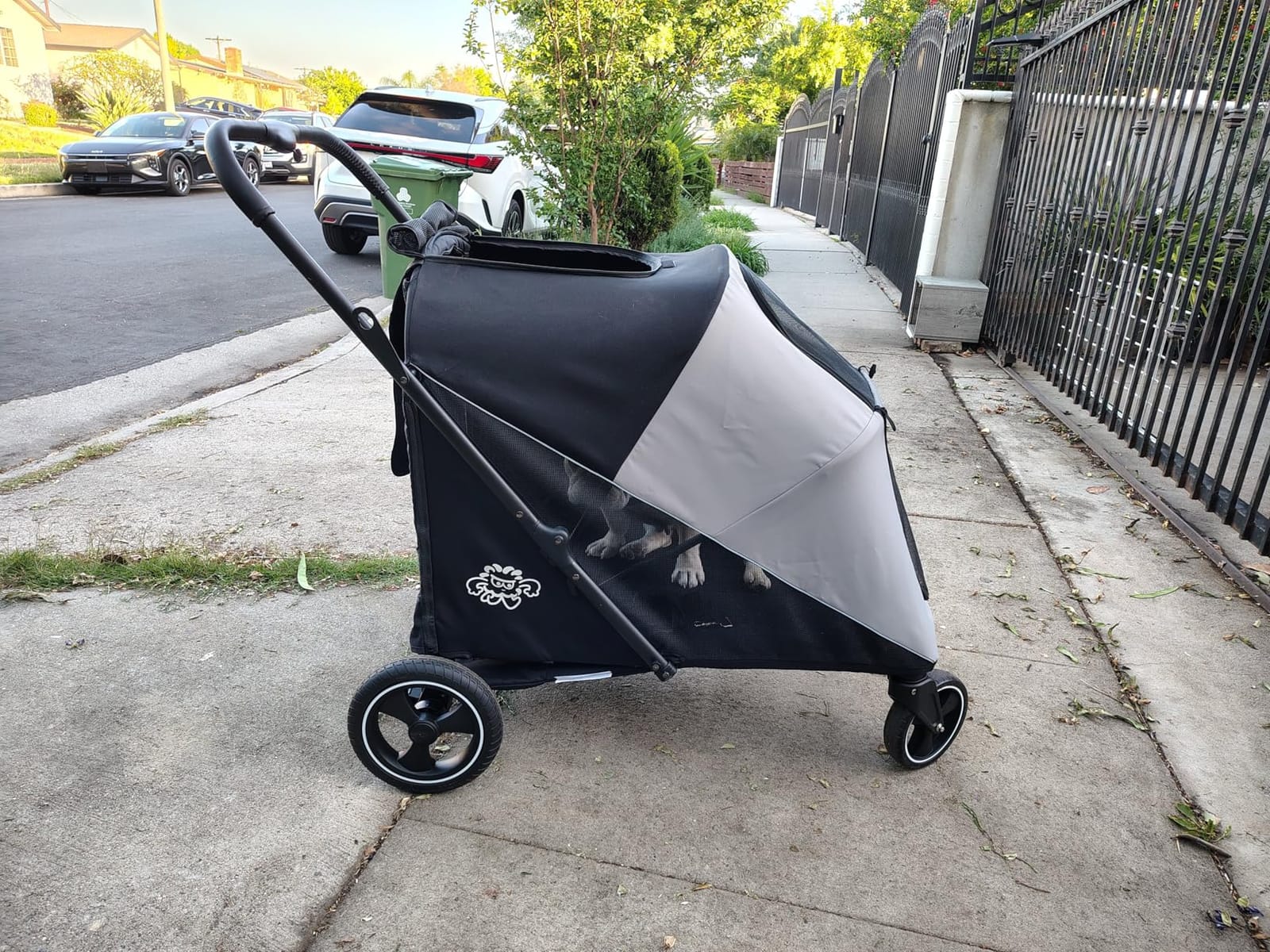 Dog Stroller for Large & Medium Dogs, 4 Wheels Pet Stroller for Large Dogs up to 120lbs, Extra Large Dog Stroller with Foldable Design, Sun Shades, Storage Pocket, Breathable Mesh customer photo 1
