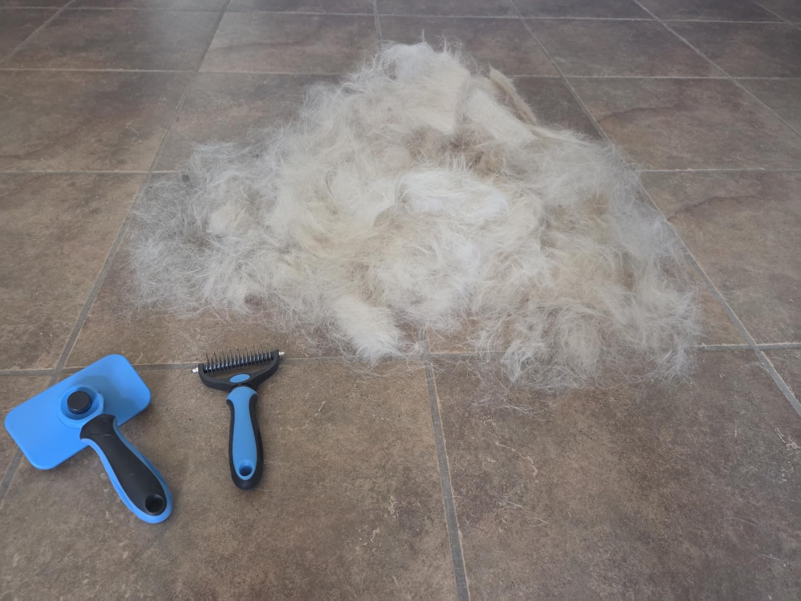 Professional 3PCS Self Cleaning Slicker Brush & Pet Grooming Rake & Flea Comb for Dogs,Cats and Horses | Double-Sided Dematting Comb & Skin Friendly Deshedding Grooming Tool | Pet Supplies customer photo 2