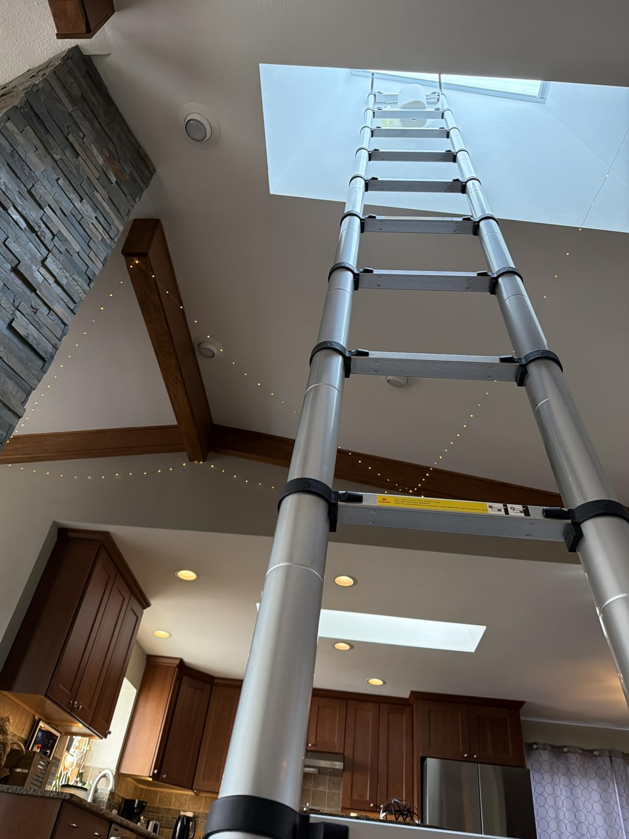 Telescoping Ladder with Hooks, 300 lbs Capacity, 12.5FT, Black customer photo 1