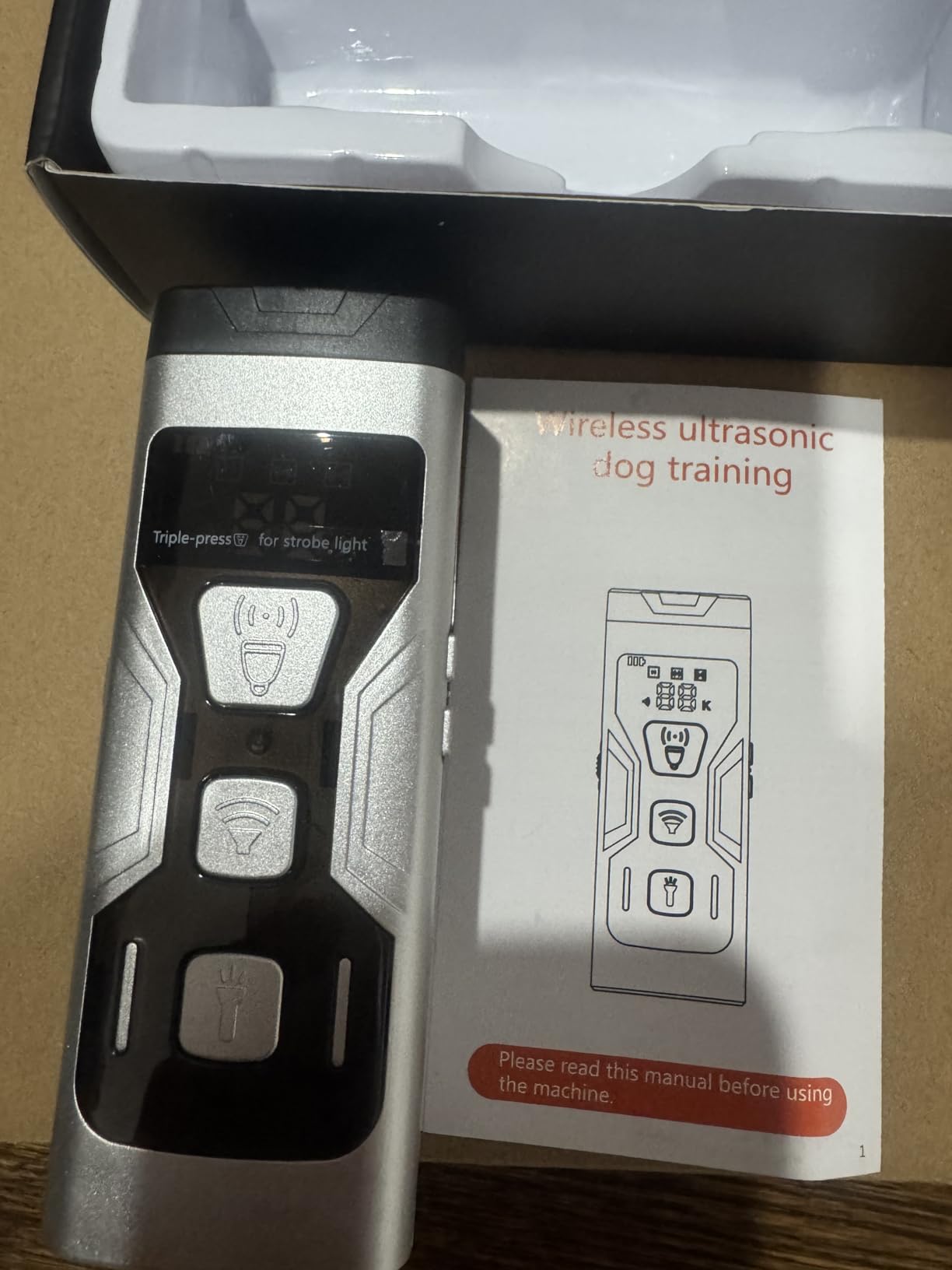 Anti Barking Device for Dogs, 3X Ultrasonic Dog Bark Deterrent Devices, 4 Frequencies 5 Training Modes 65ft Safer Alternatives to Bark Collars, Portable Design with Display for All Dogs (Orange) customer photo 1
