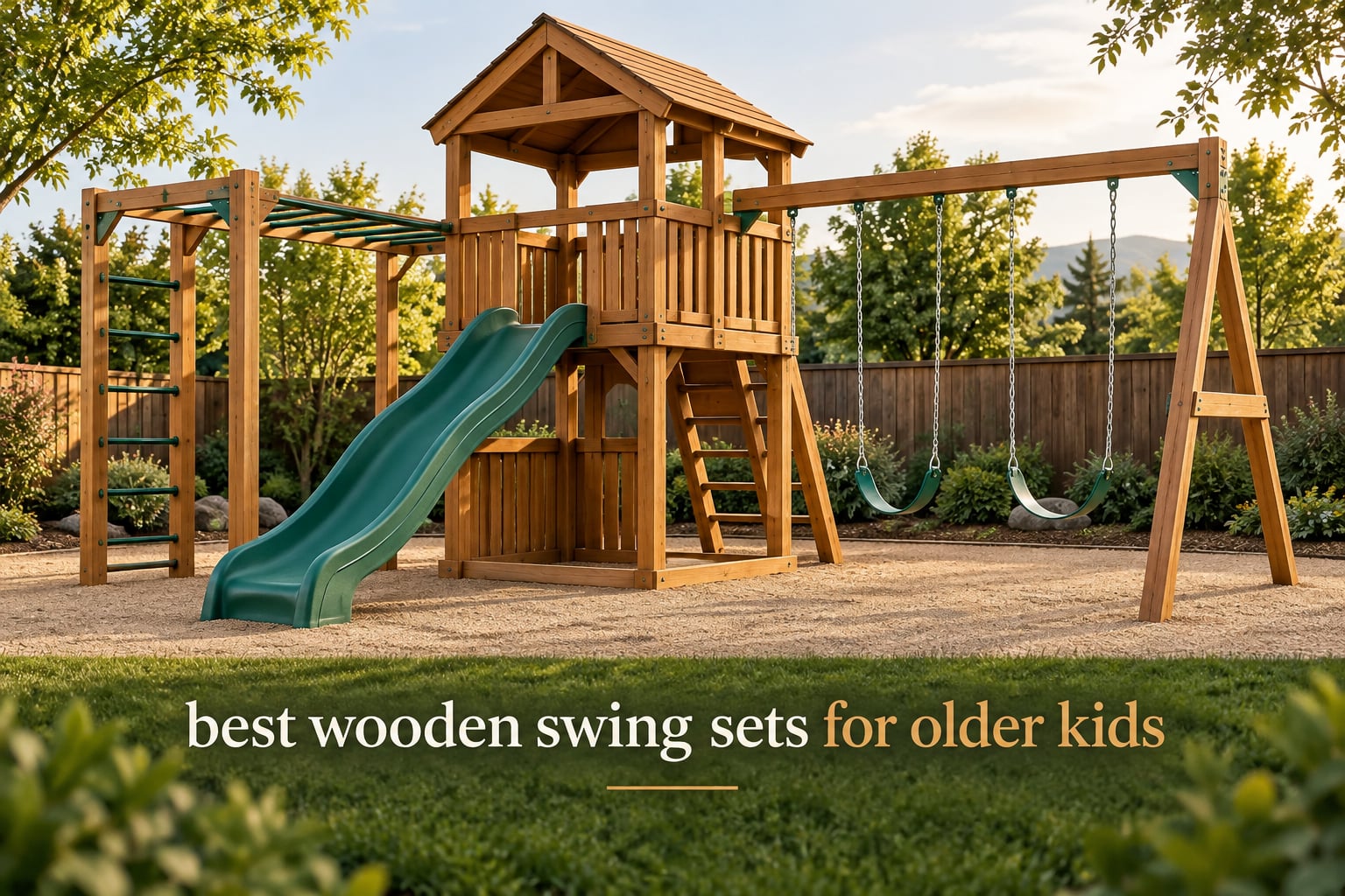 best wooden swing sets for older kids